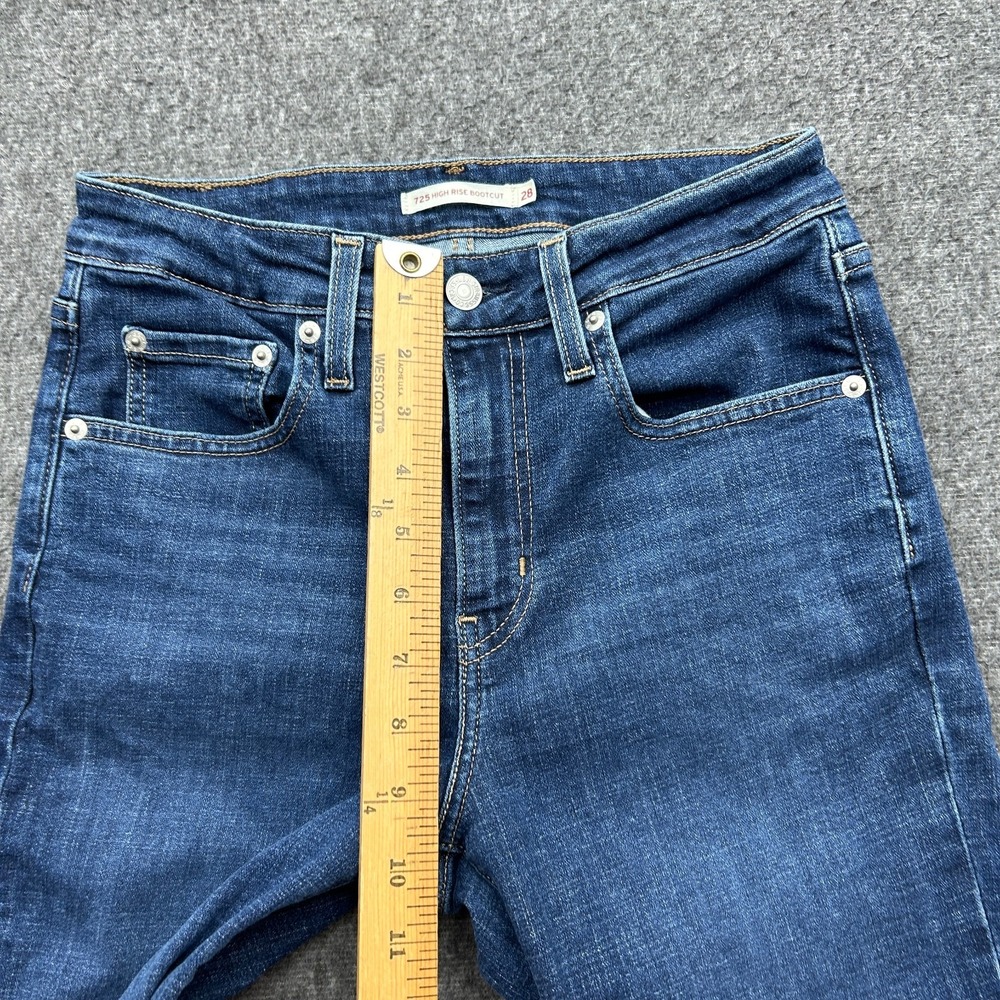 Levi's Jeans Women 28 Blue 725 High Rise Bootcut Stretch Denim Denim Pants - Picture 5 of 9